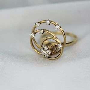 14K Yellow Gold Teufel Spinning Diamond Ring